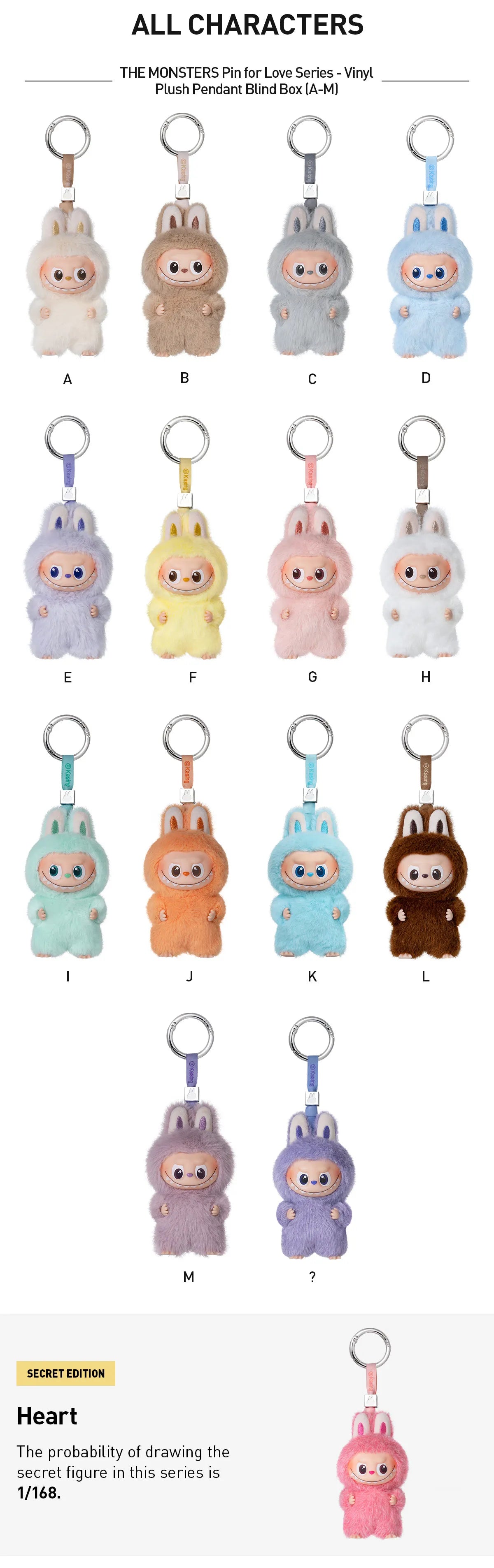 (Authentic) Pin for Love Series -Vinyl Plush Pendant Blind Box