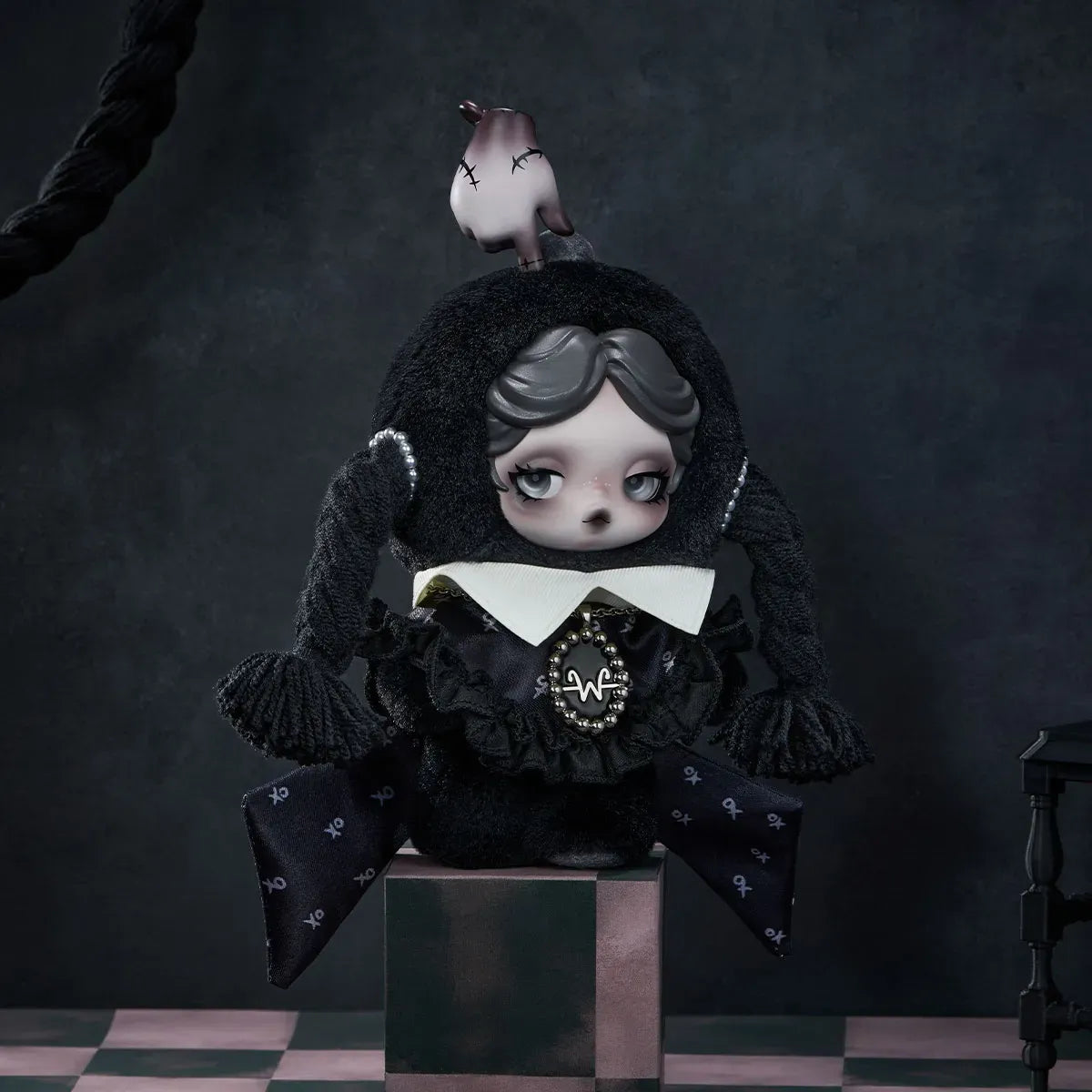 POPMART SKULLPANDA × Wednesday Plush(Classic Dress Version)