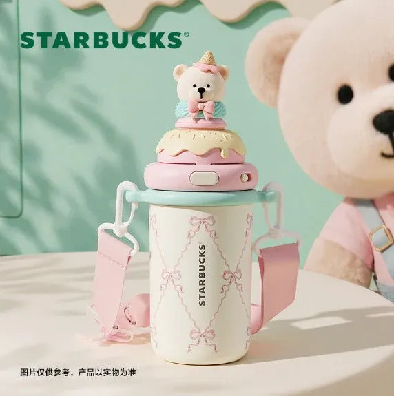 Starbucks China Summer 2026 Dessert Party Series Double Drinking Mouth Stainless Steel Cup with Strap 455ml
