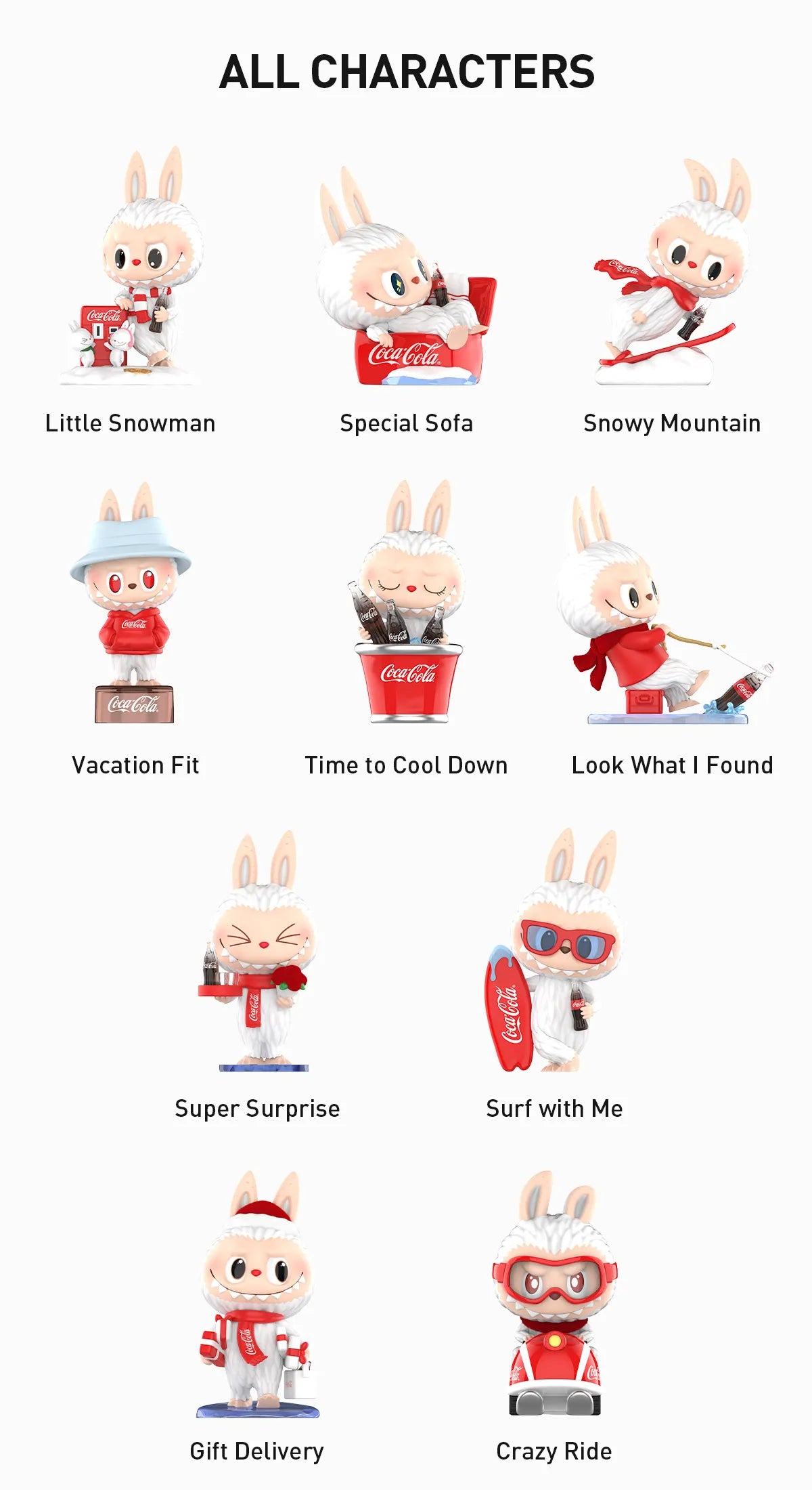 (Authentic) THE MONSTERS COCA-COLA Series Figures