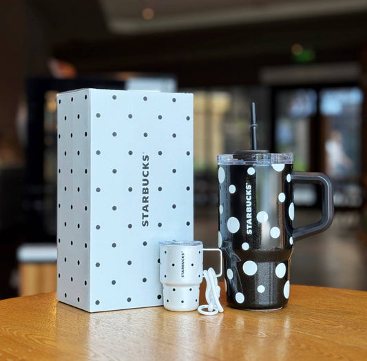 [Pre-order] Starbucks Polka Dot Wonderland Black Tumbler with Mini White Cup