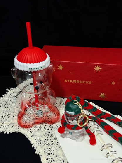 [Pre-order] Starbucks Christmas 2026 Bearista Bear Glass and Keychain with Scarf