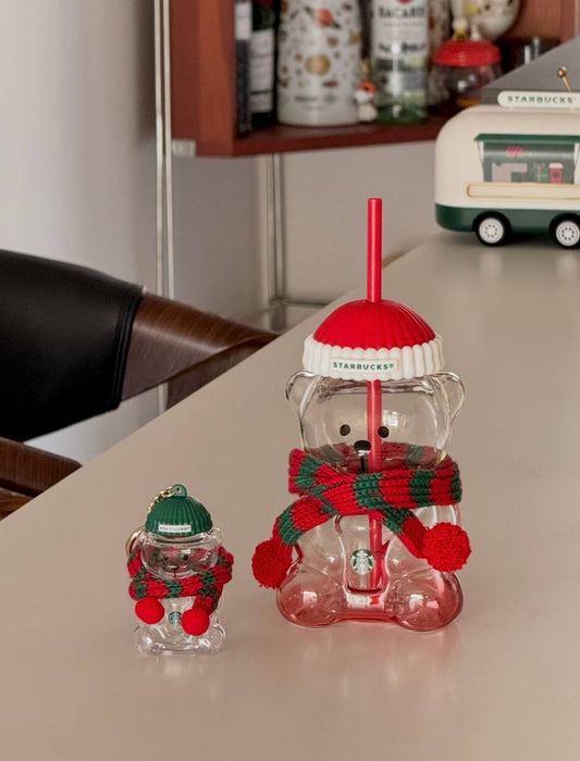 [Pre-order] Starbucks Christmas 2026 Bearista Bear Glass and Keychain with Scarf