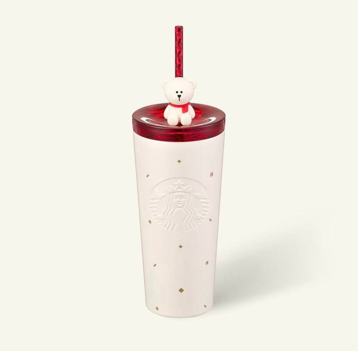 [Pre-order] Starbucks Korean Christmas 2026 White Cup with Bear Topper