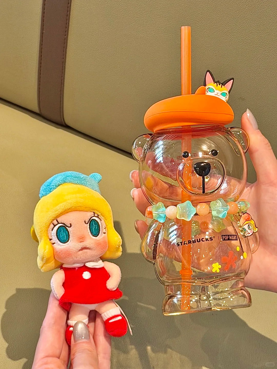 Pre-order Starbucks China 2026 X MOLLY series 460ml Bear Manager Glass Straw Cup