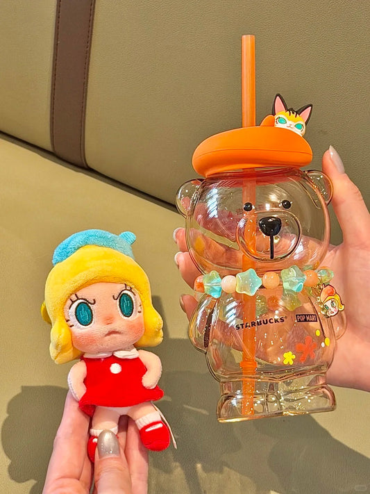 Pre-order Starbucks China 2026 X MOLLY series 460ml Bear Manager Glass Straw Cup