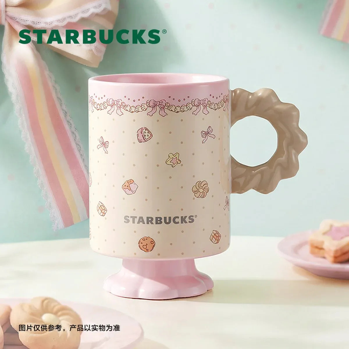 Starbucks China Summer 2026 Dessert Party Series Cookie Shape Handle Mug 355ml 12.49oz