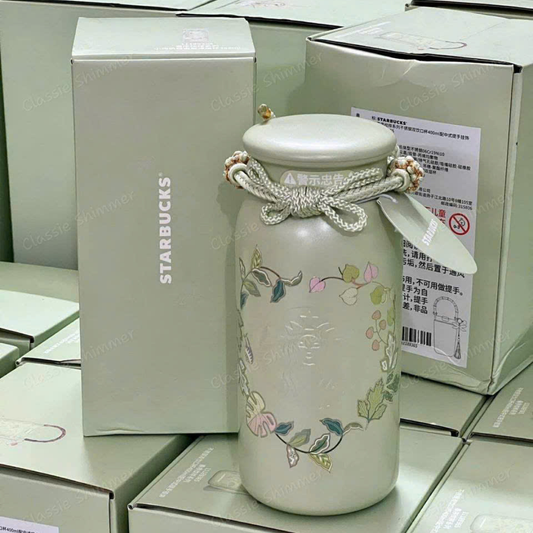 Starbucks Spring Blessings Sage Green Tumbler with Braided Knot Cord