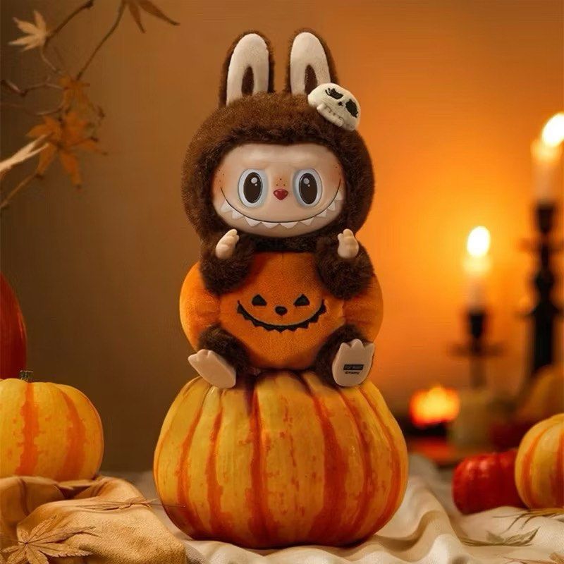 (Authentic) Happy Halloween Party Series-Sitting Pumpkin Vinyl Plush Pendant